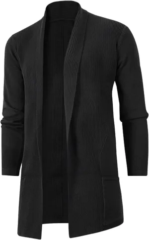 Men's Mid Length Slim Windbreaker Men's Knitwear Large Size Cardigan Jacket Mens Casual Sweater Mens Cardigan