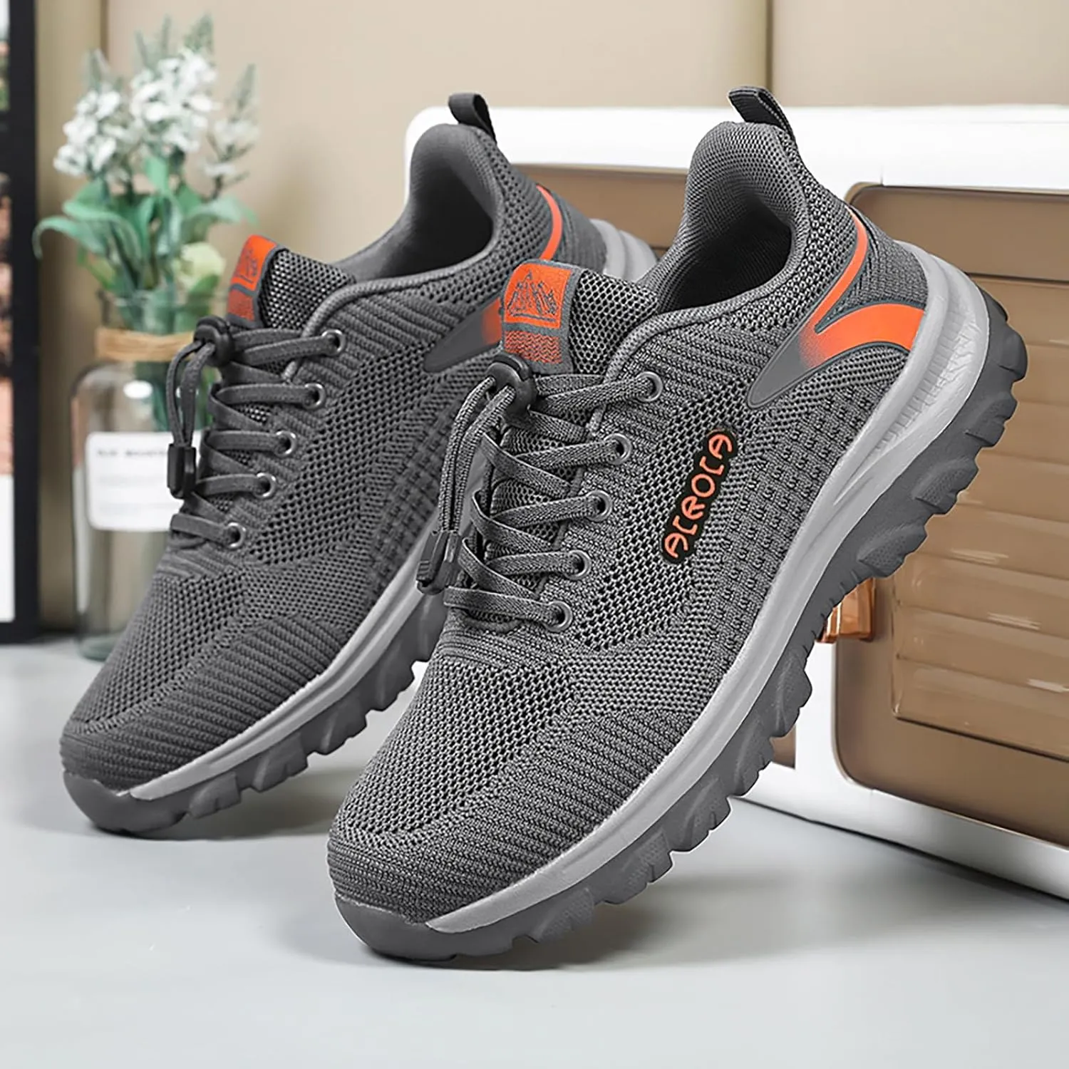 Men's Slip on Walking Shoes Comfortable Memory Foam Breathable Mesh Fashion Sneakers Non Slip Arch Support Cushioning Workout Tennis Shoes Wide Width