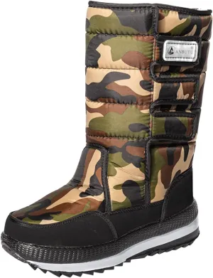 Men's Snow Boots Womens Winter Boots Waterproof Fur Lined Warm Boots High Top Slip On Anti-Slip Casual Outdoor Booties