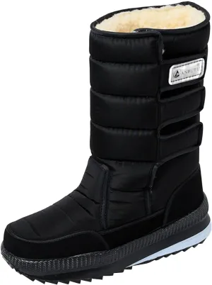 Men's Snow Boots Womens Winter Boots Waterproof Fur Lined Warm Boots High Top Slip On Anti-Slip Casual Outdoor Booties