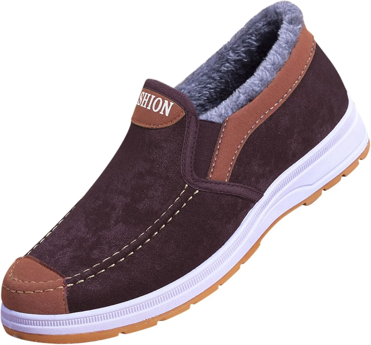 Mens Snow Shoes Pull-on Winter Walking Shoes Wide Toe Box Warm Ankle Boots aterproof Work Boots For Men