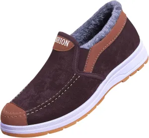 Mens Snow Shoes Pull-on Winter Walking Shoes Wide Toe Box Warm Ankle Boots aterproof Work Boots For Men