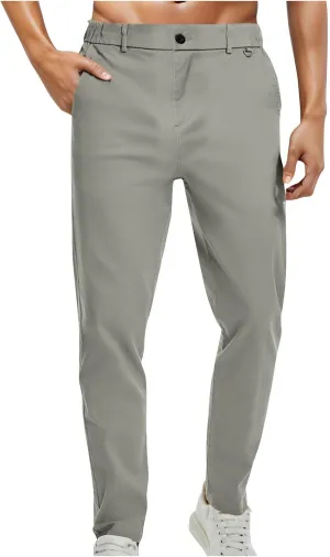 Men's Straight Leg Dress Pants Formal Slim Fit Trousers Stretch Office Comfortable Tailored Workwear Business Casual
