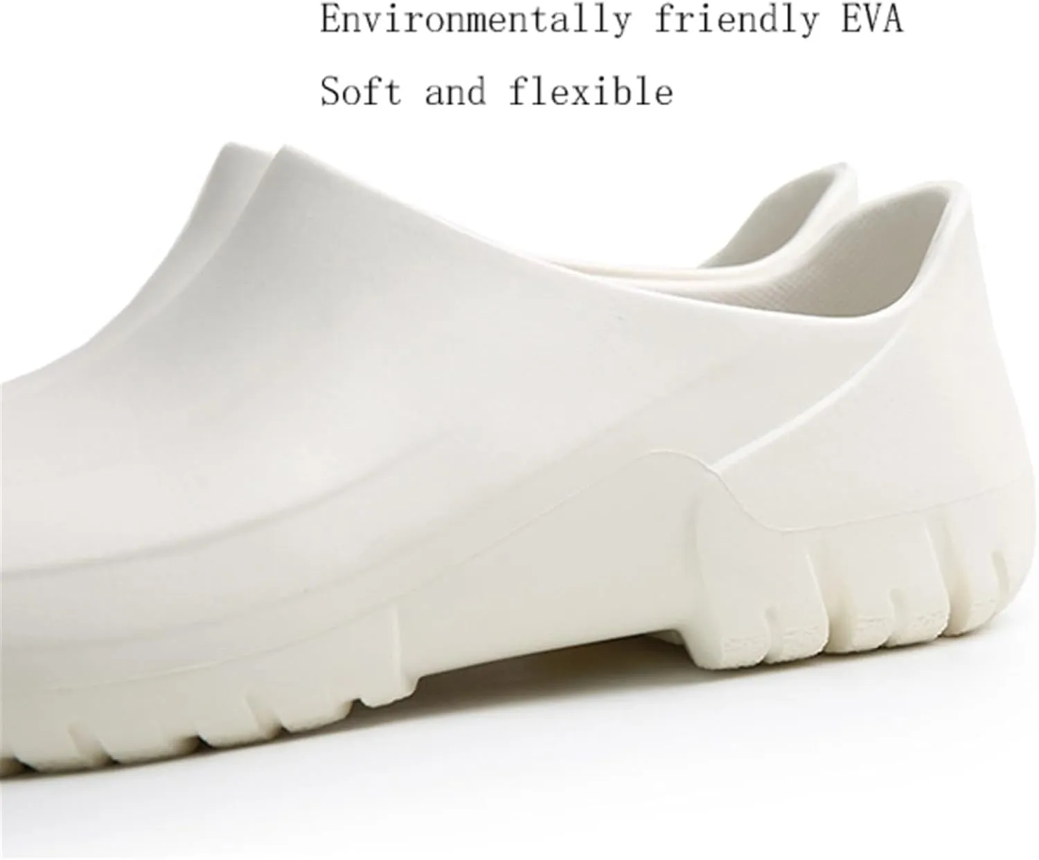 Men's Wide Anti-Slip Chef Shoes, Slip-On EVA Waterproof Oil Resistant Chef Work Shoes for Men, Lightweight Thick Bottom Food Service Shock Absorbing Clog, for Chef, Nurse, Garden
