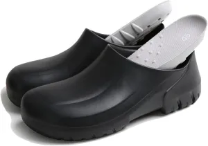 Men's Wide Anti-Slip Chef Shoes, Slip-On EVA Waterproof Oil Resistant Chef Work Shoes for Men, Lightweight Thick Bottom Food Service Shock Absorbing Clog, for Chef, Nurse, Garden