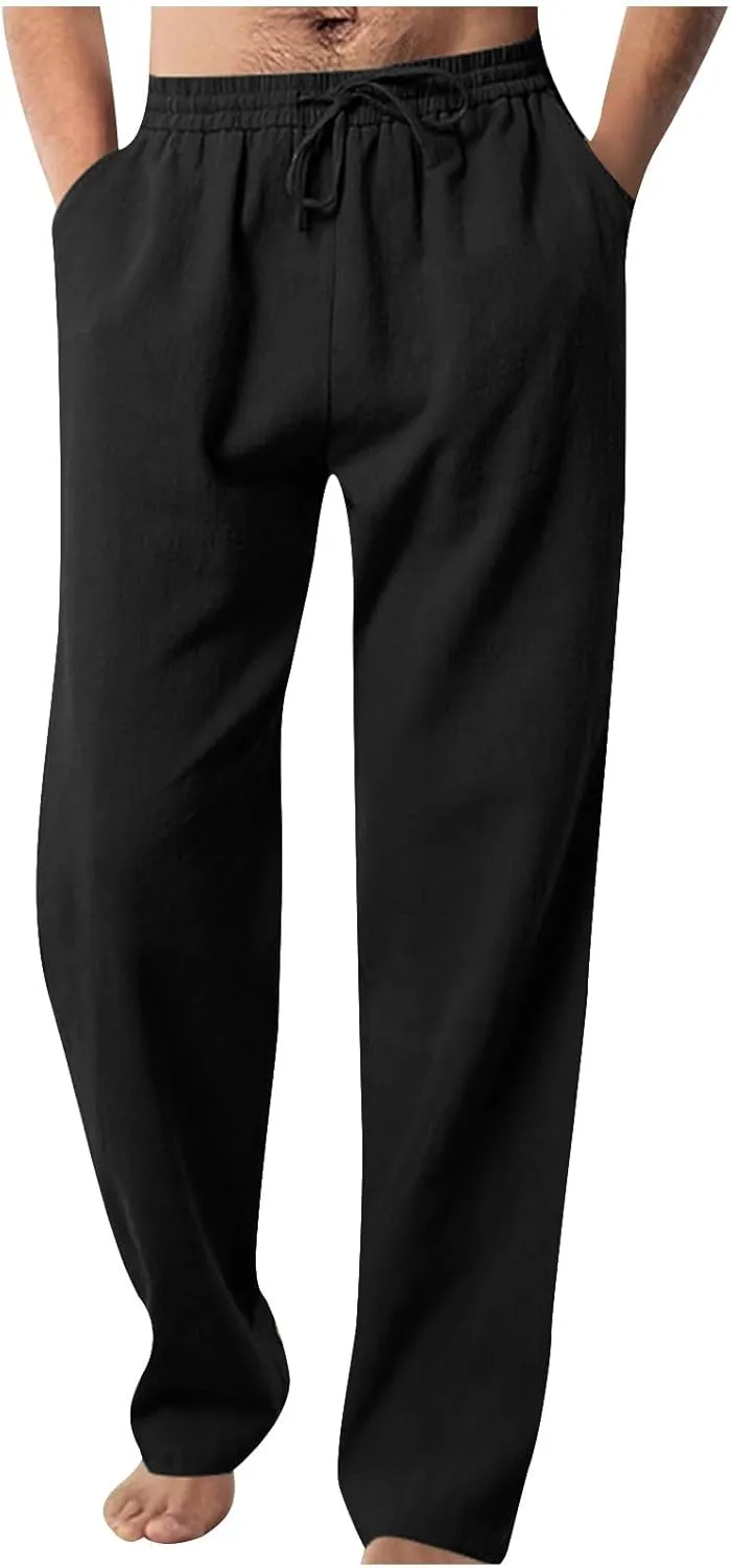 Mens Work Pants,Men Baggy Casual Comfy Long Pants Relaxed Loose Fit Wild Pants Mens Casual Baggy Drawstring Pants