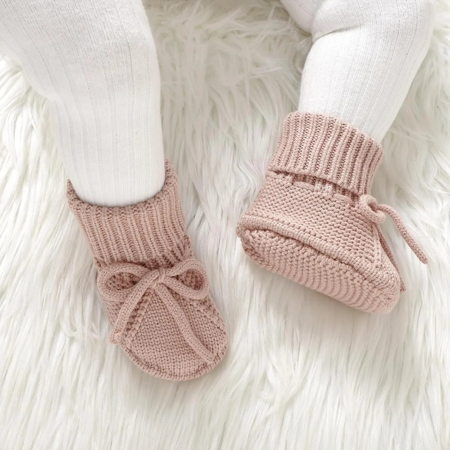 mimixiong Baby Booties Newborn Infant Sock Shoes Hand Knitted Boy and Girl Cozy Shoes