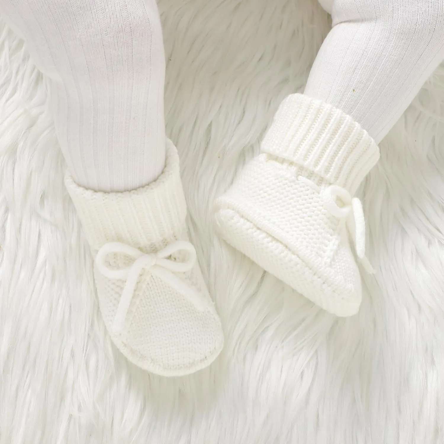 mimixiong Baby Booties Newborn Infant Sock Shoes Hand Knitted Boy and Girl Cozy Shoes