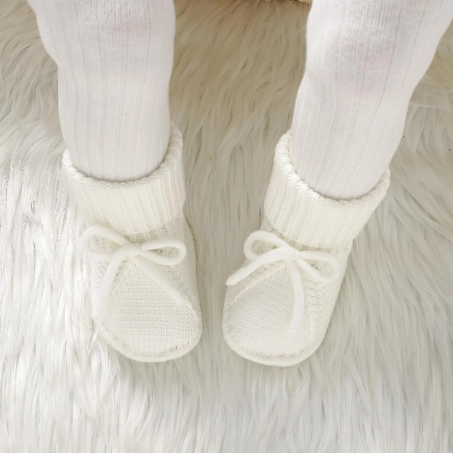 mimixiong Baby Booties Newborn Infant Sock Shoes Hand Knitted Boy and Girl Cozy Shoes