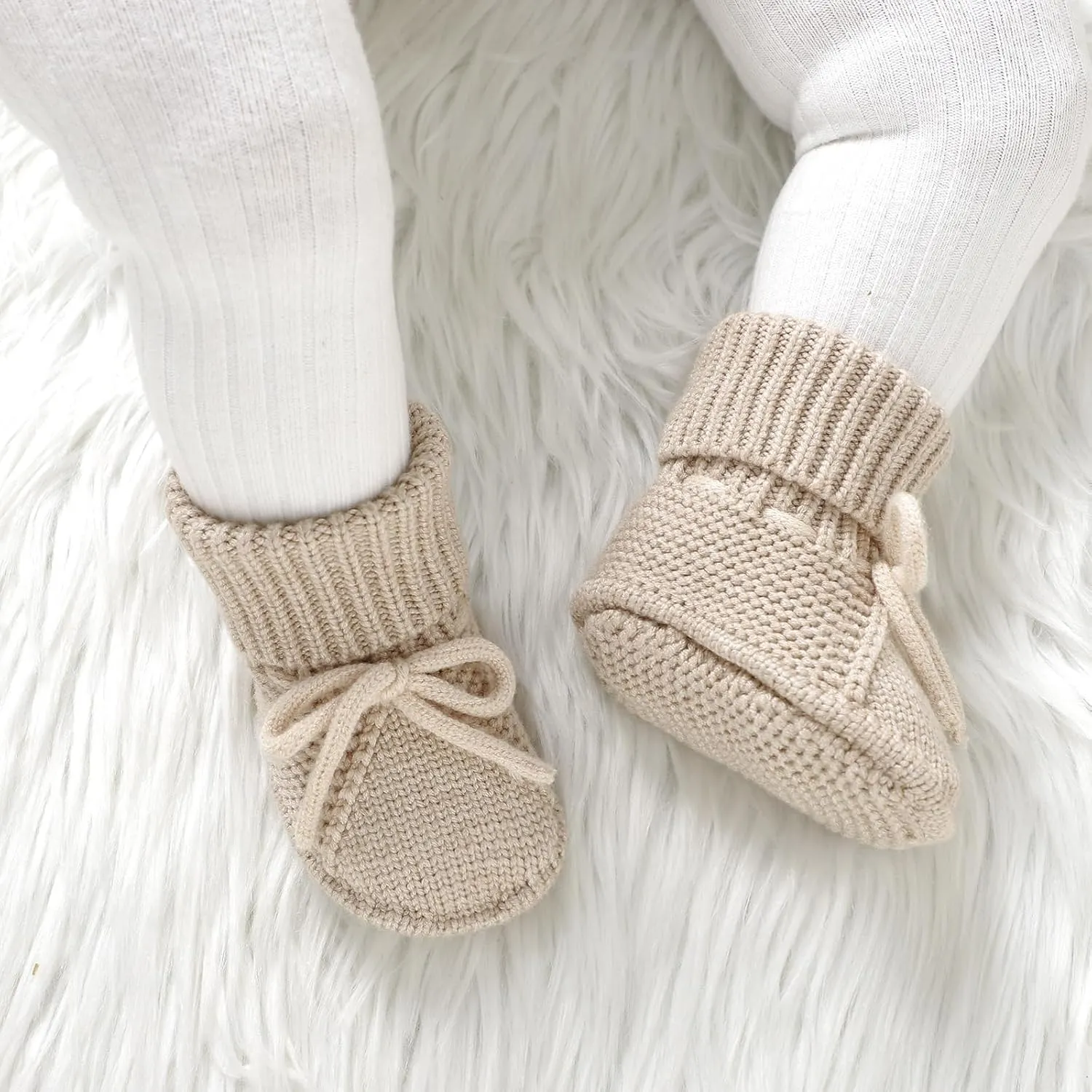 mimixiong Baby Booties Newborn Infant Sock Shoes Hand Knitted Boy and Girl Cozy Shoes