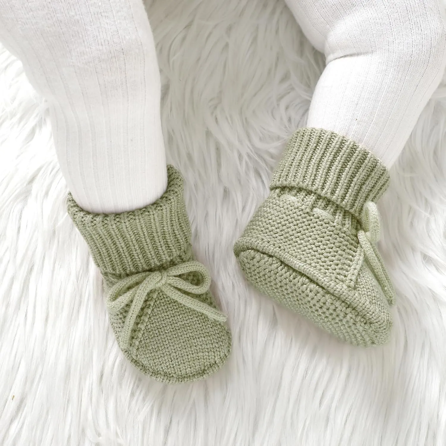 mimixiong Baby Booties Newborn Infant Sock Shoes Hand Knitted Boy and Girl Cozy Shoes