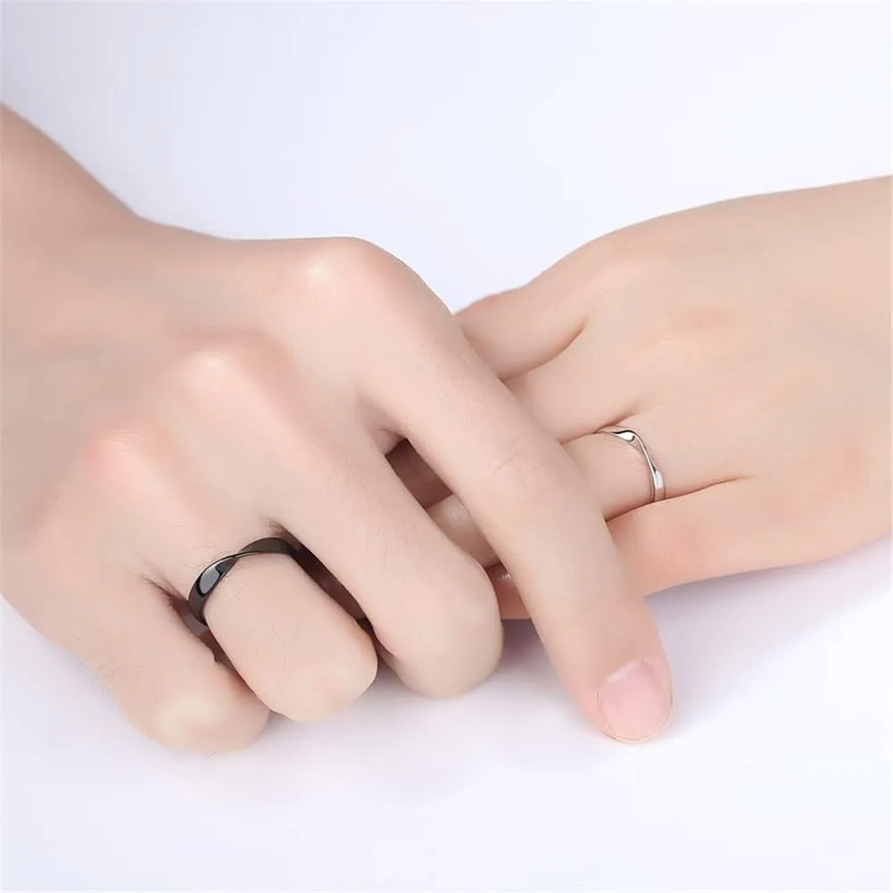 Mobius Twist Ring Geometric Adjustable Couple Twist Ring for Women Men's Valentine's Day Jewelry 2pcs