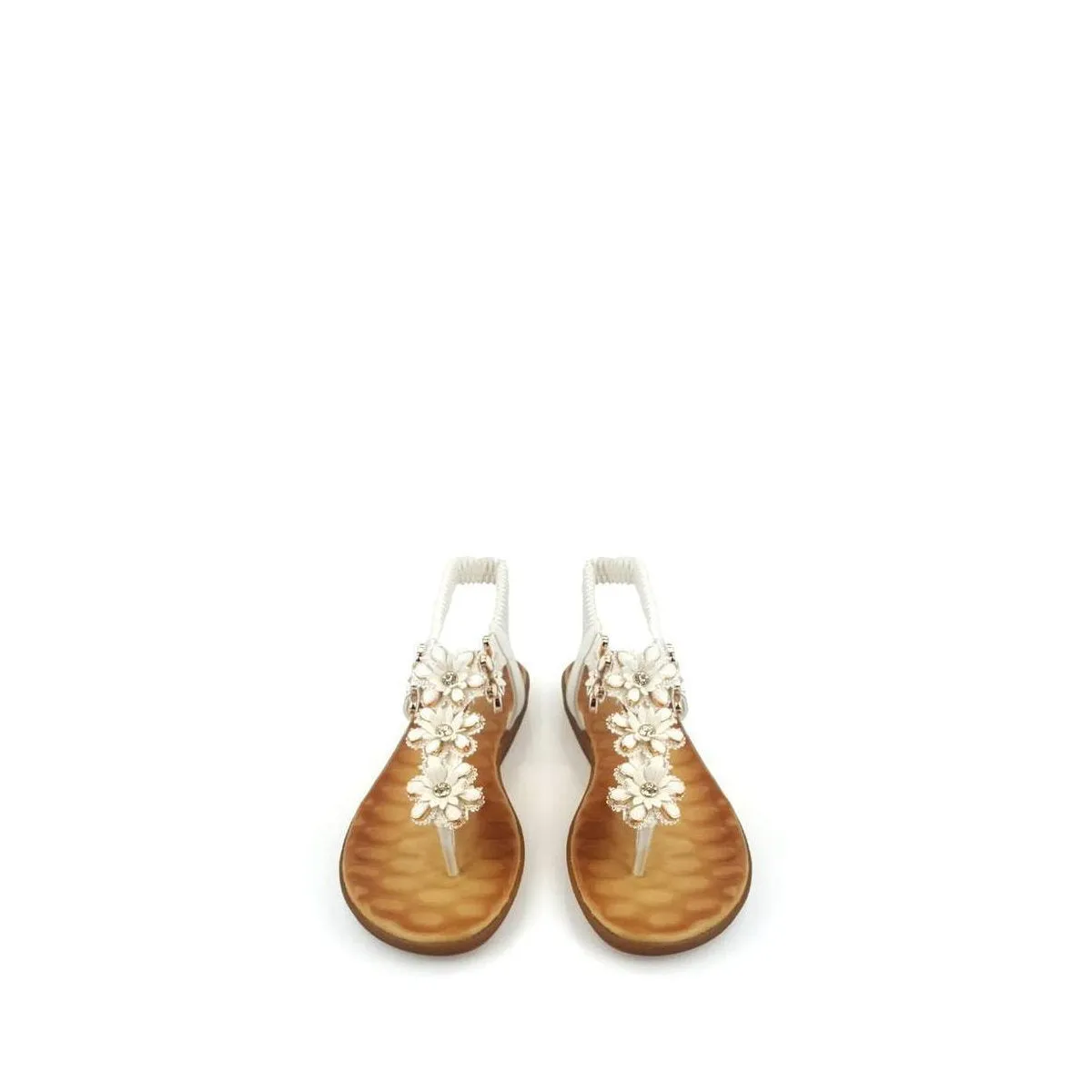 Nairi T-Bar Floral Embellished Toe Post Sandal