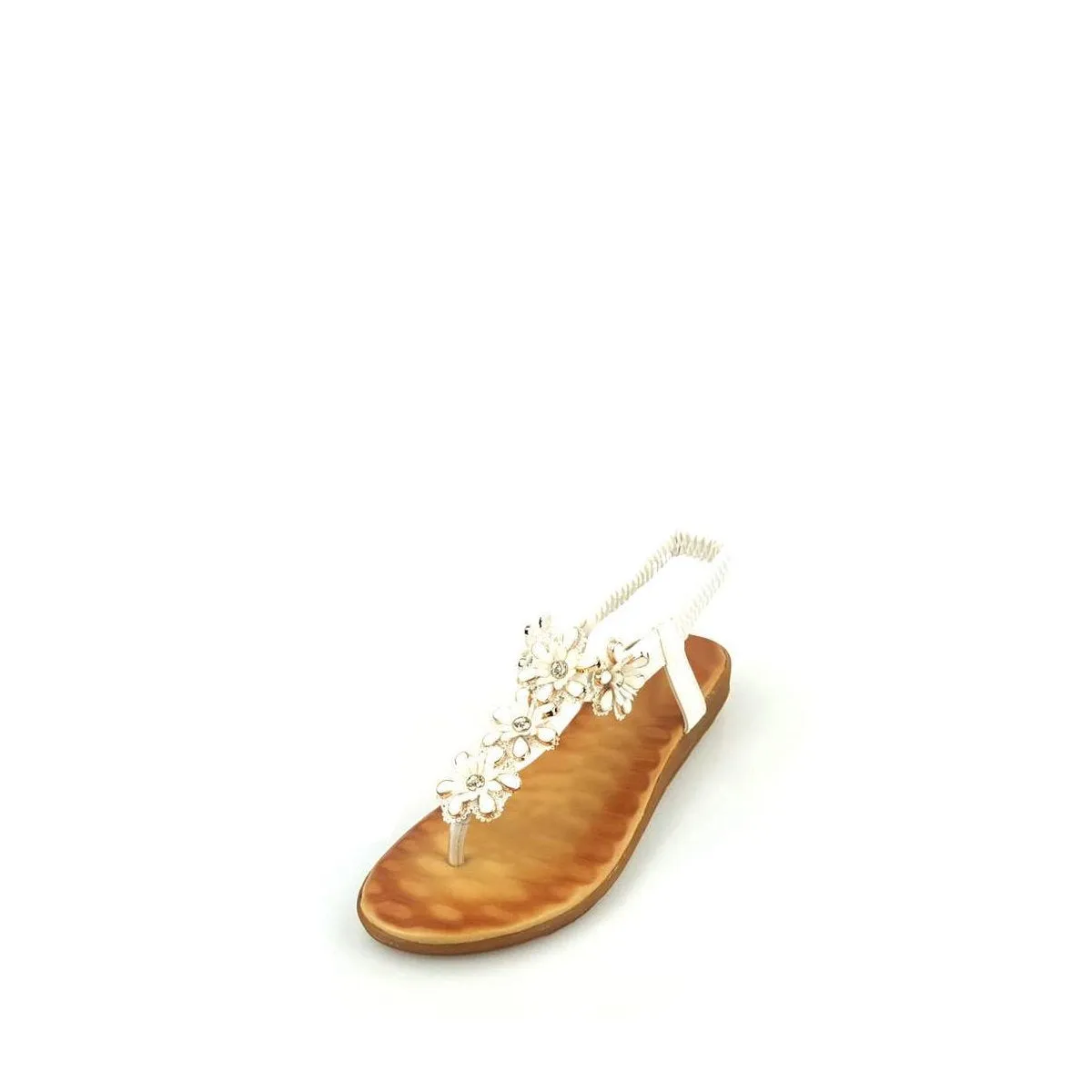 Nairi T-Bar Floral Embellished Toe Post Sandal