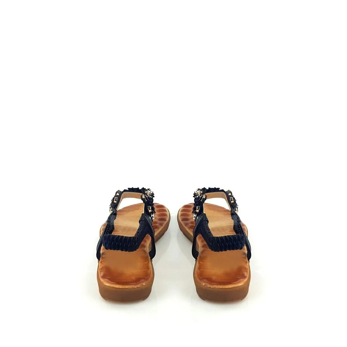 Nairi T-Bar Floral Embellished Toe Post Sandal