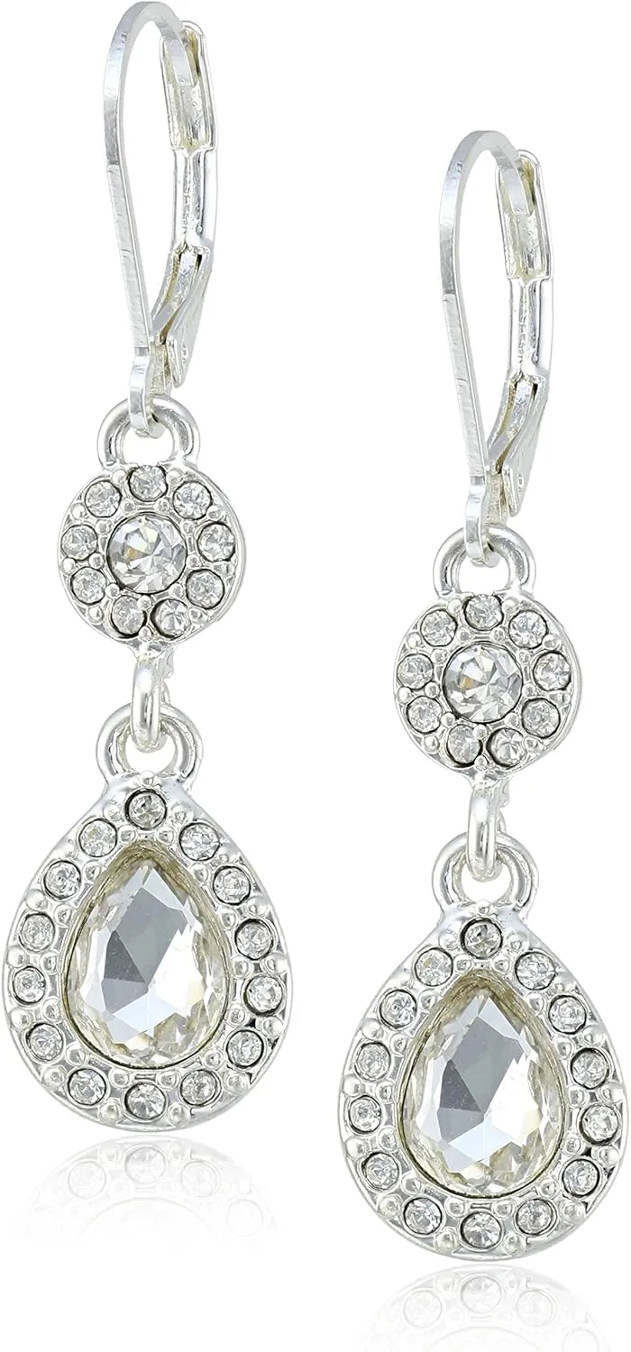 Napier Glam Effect Crystal Double-Drop Earrings