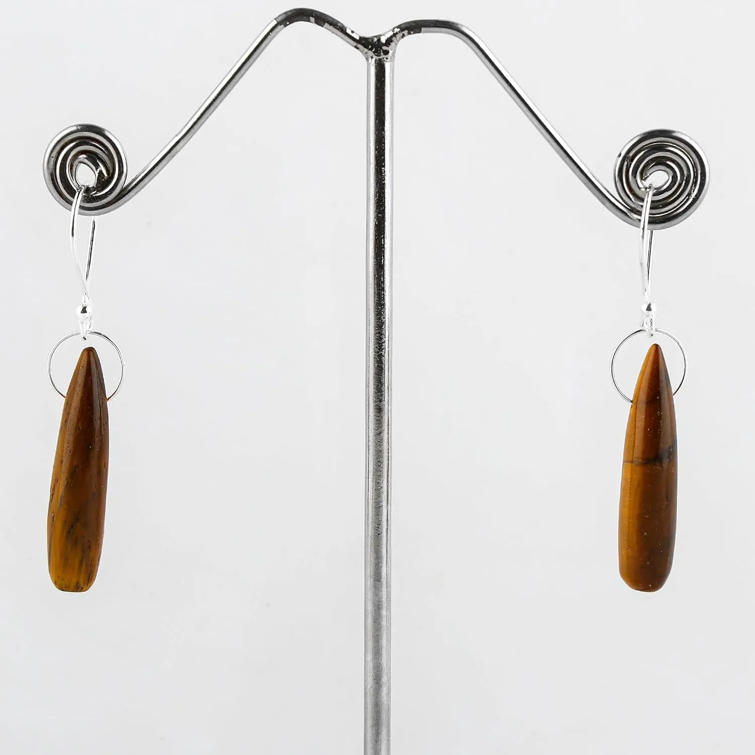 Natural Tiger Eye Gemstones Earrings, Handmade Earrings, 925 Sterling Silver Jewelry, Healing Crystals, AAA Grade Stones, Birthday Daughter Mothers day Gift for Women
