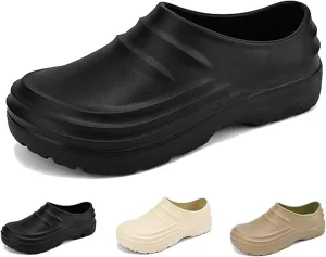 Non Slip Chef Clogs Shoes, Mens Slip Resistant Lightweight Waterproof Oil Resistant Wide Chef Shoes, Outdoor Service Walking Work Booties, for Garden, Indoor, Chef, Kitchen, Nurse, Outdoor