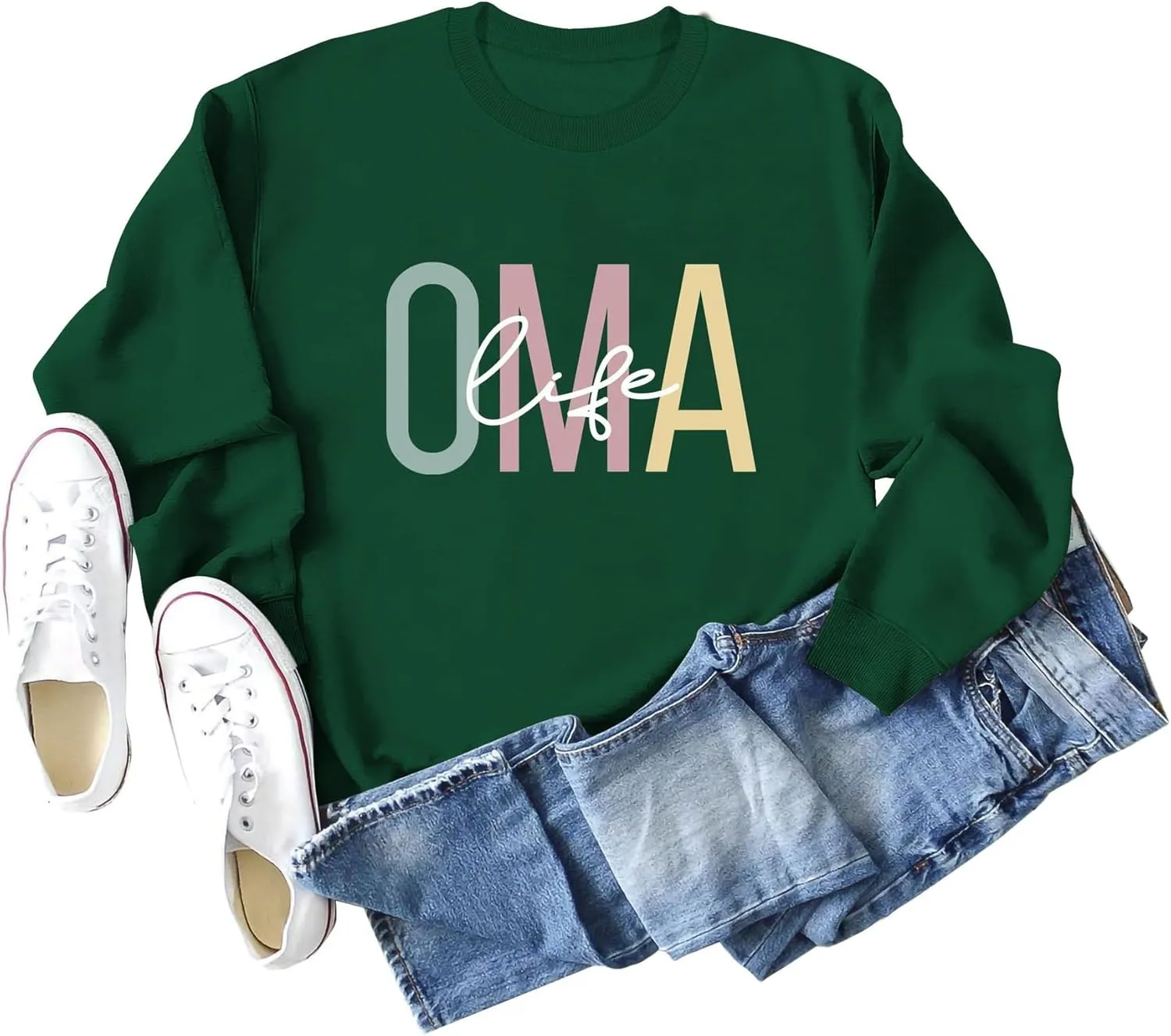 OMA Life Sweatshirt for Women Funny Grandma Crewneck Pullover Sweater Long Sleeve Best Oma Shirts Nana Fall Tops