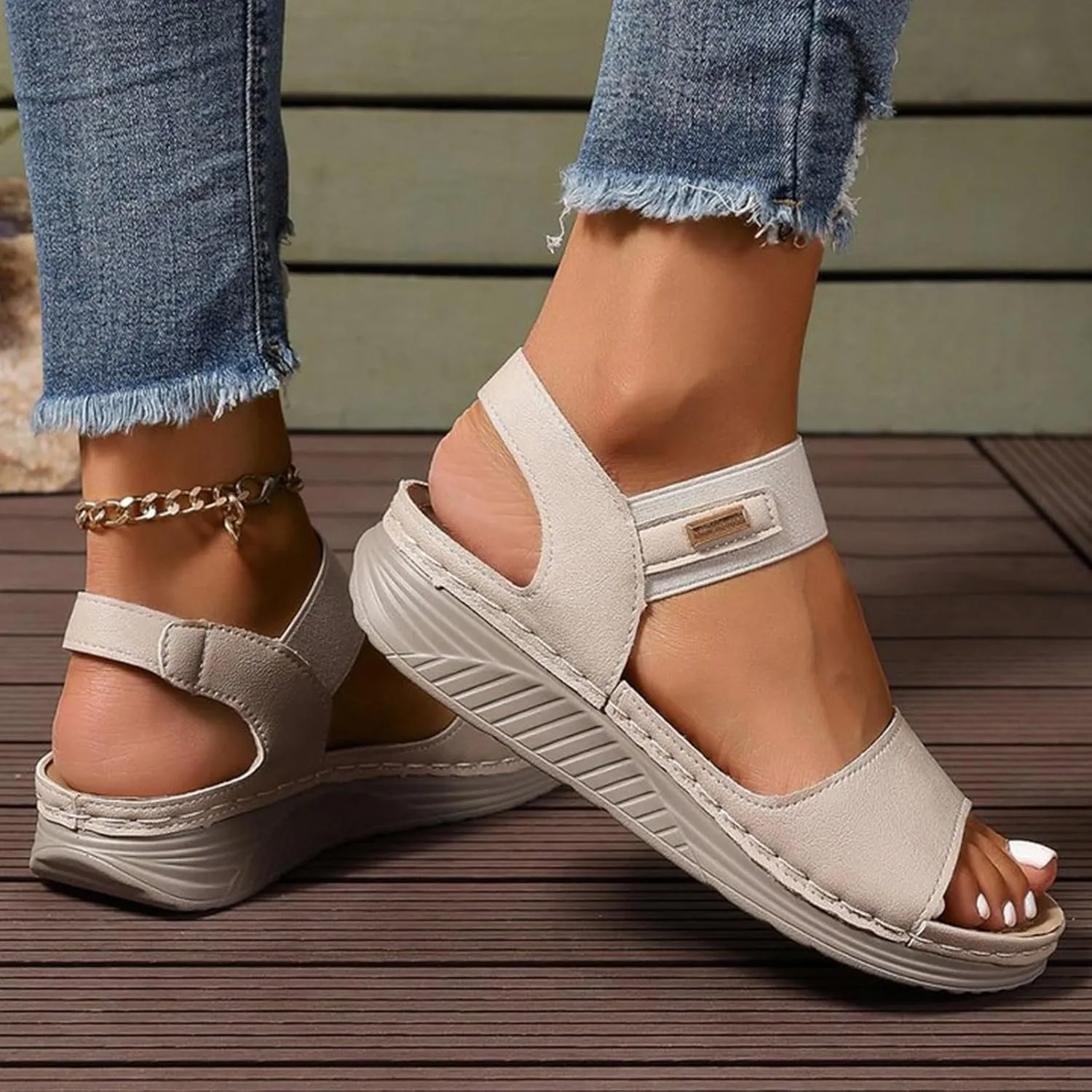 Orthopedic Sandals For Women 2025 Wide Width Sports Walking 2025 Open Toe Backless Casual Dress Sandals Summer Comfortable Fashion Orthotic Arch Support Outdoor Thick Sole Shoes