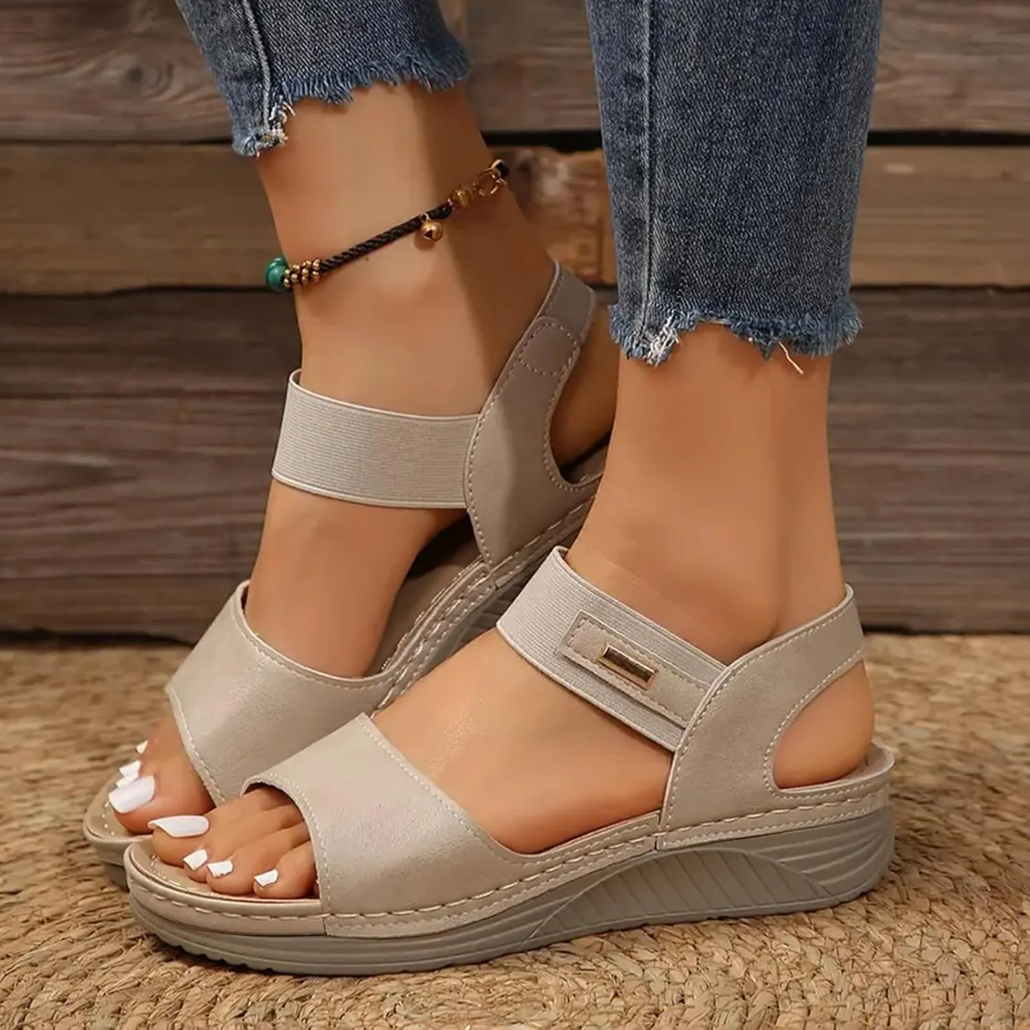 Orthopedic Sandals For Women 2025 Wide Width Sports Walking 2025 Open Toe Backless Casual Dress Sandals Summer Comfortable Fashion Orthotic Arch Support Outdoor Thick Sole Shoes