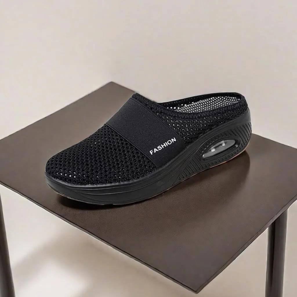 Orthopedic Sandals for Women Summer Arch Support Slippers Mesh Air Cushion Slip On Walking Sandals, Comfortable Diabetic Slippers with Arch Support Comfort Wear Orthowear Shoes
