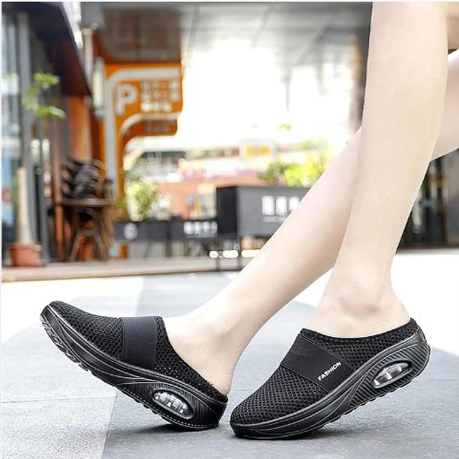 Orthopedic Sandals for Women Summer Arch Support Slippers Mesh Air Cushion Slip On Walking Sandals, Comfortable Diabetic Slippers with Arch Support Comfort Wear Orthowear Shoes