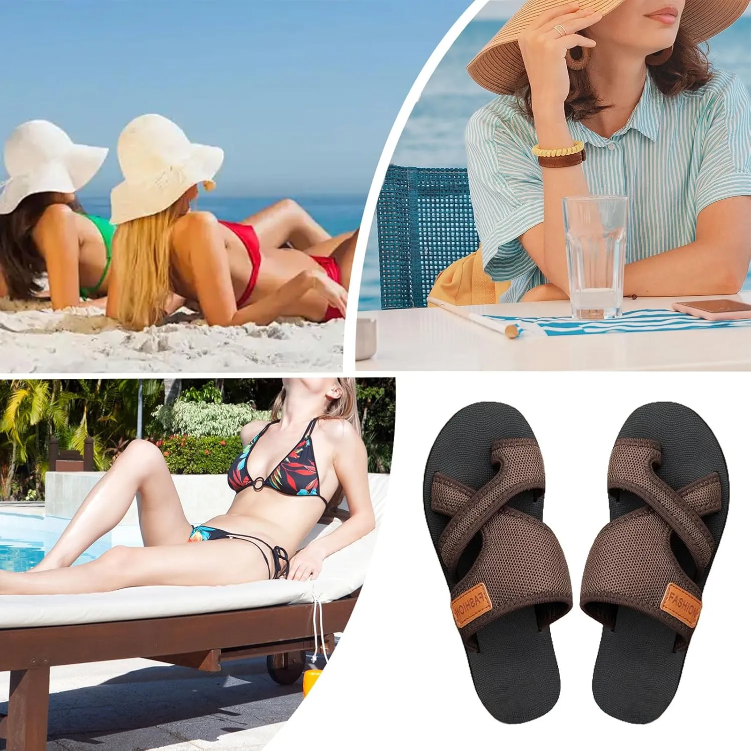 Orthopedic Sandals for Women Summer Casual Open Toe Beach Vacation Shoes Arch Support Wedge Flip Flops Comfortable Dressy Casual Beach Slippers