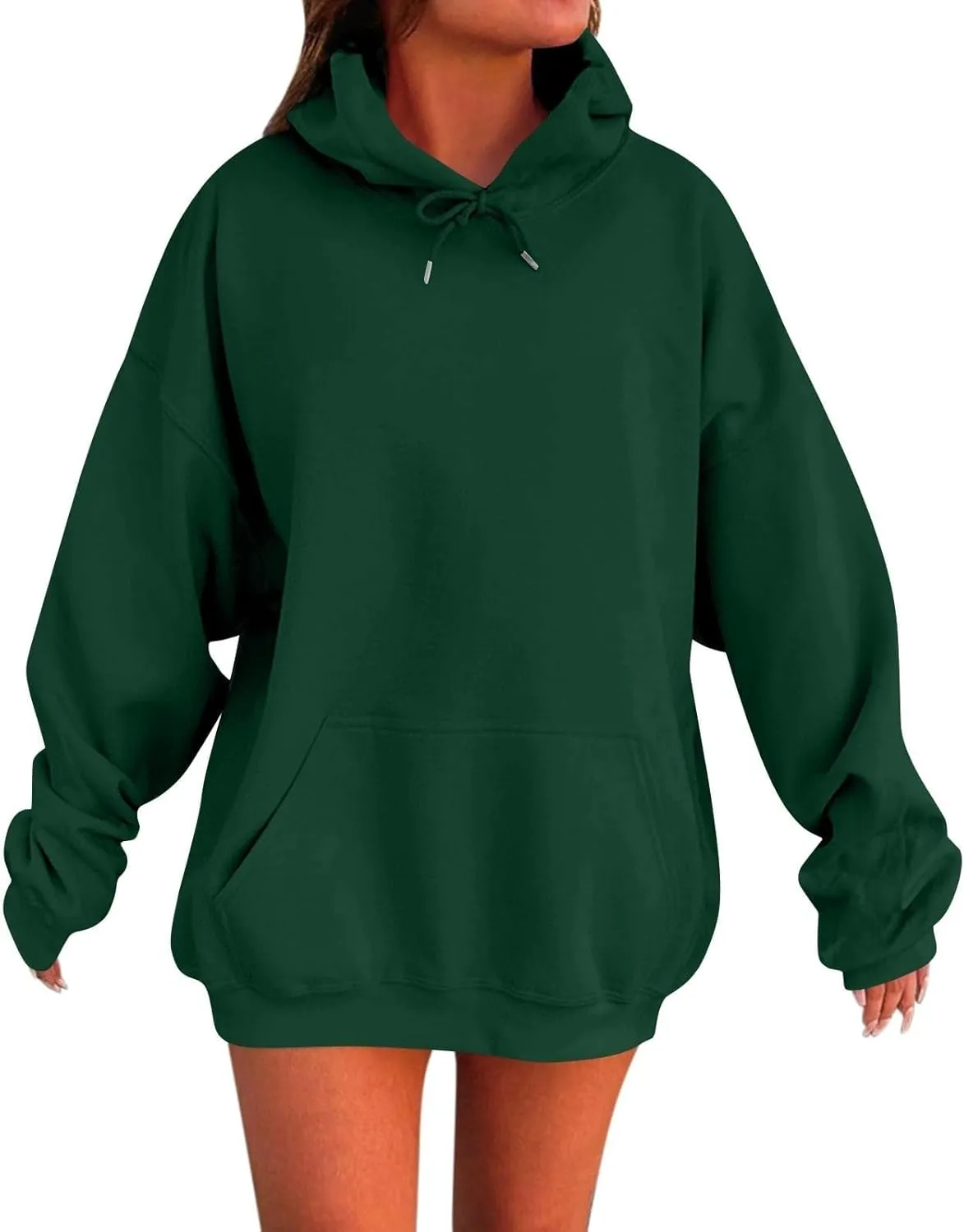 Oversized Hoodies for Women Winter Cute Drawstring Sweatshirts Pullover 2024 Fashion Solid Tops Trendy Casual Outfits