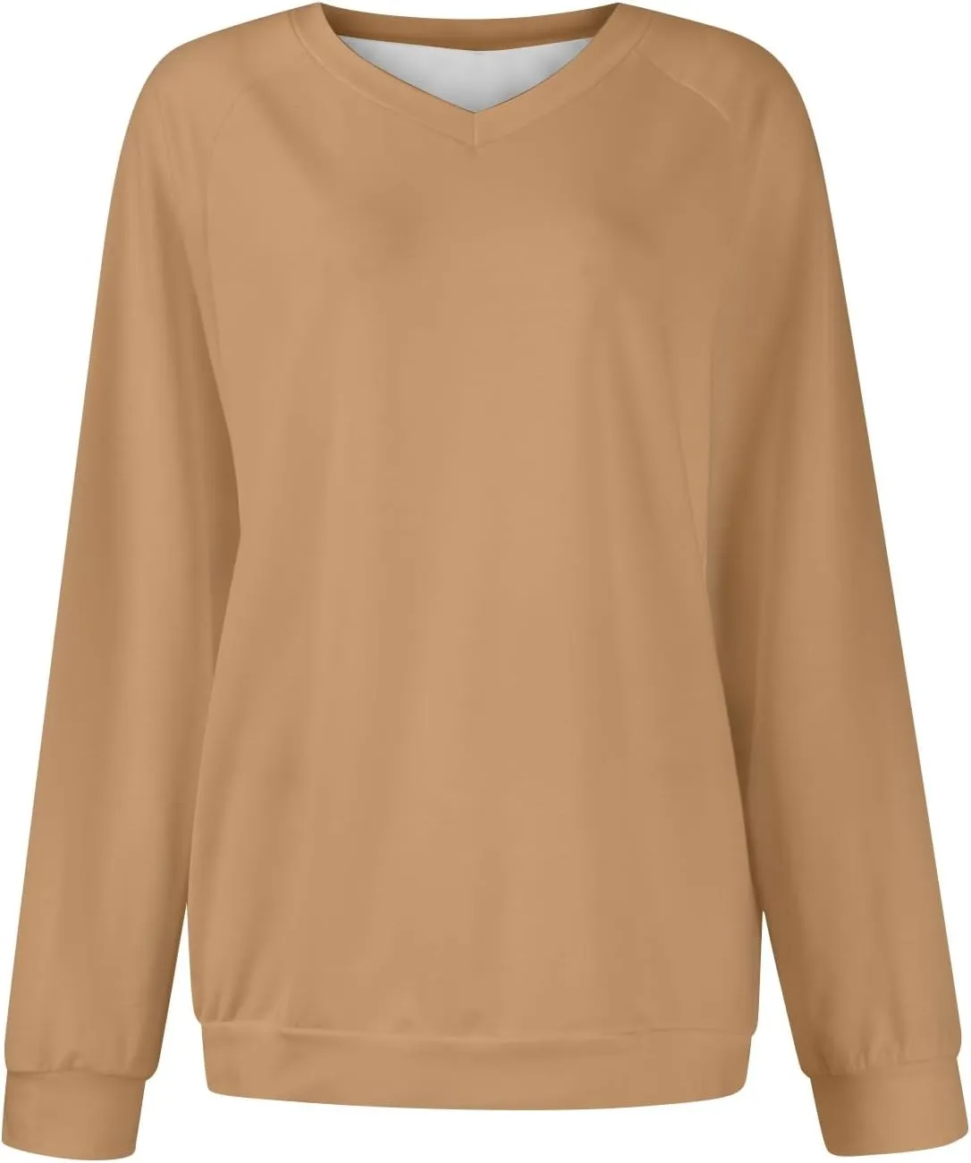 Oversized V Neck Sweatshirt Women Plus Size Plain Pullover Sweatshirts Cute Teen Long Sleeve Sweat Shirts Y2k Tops