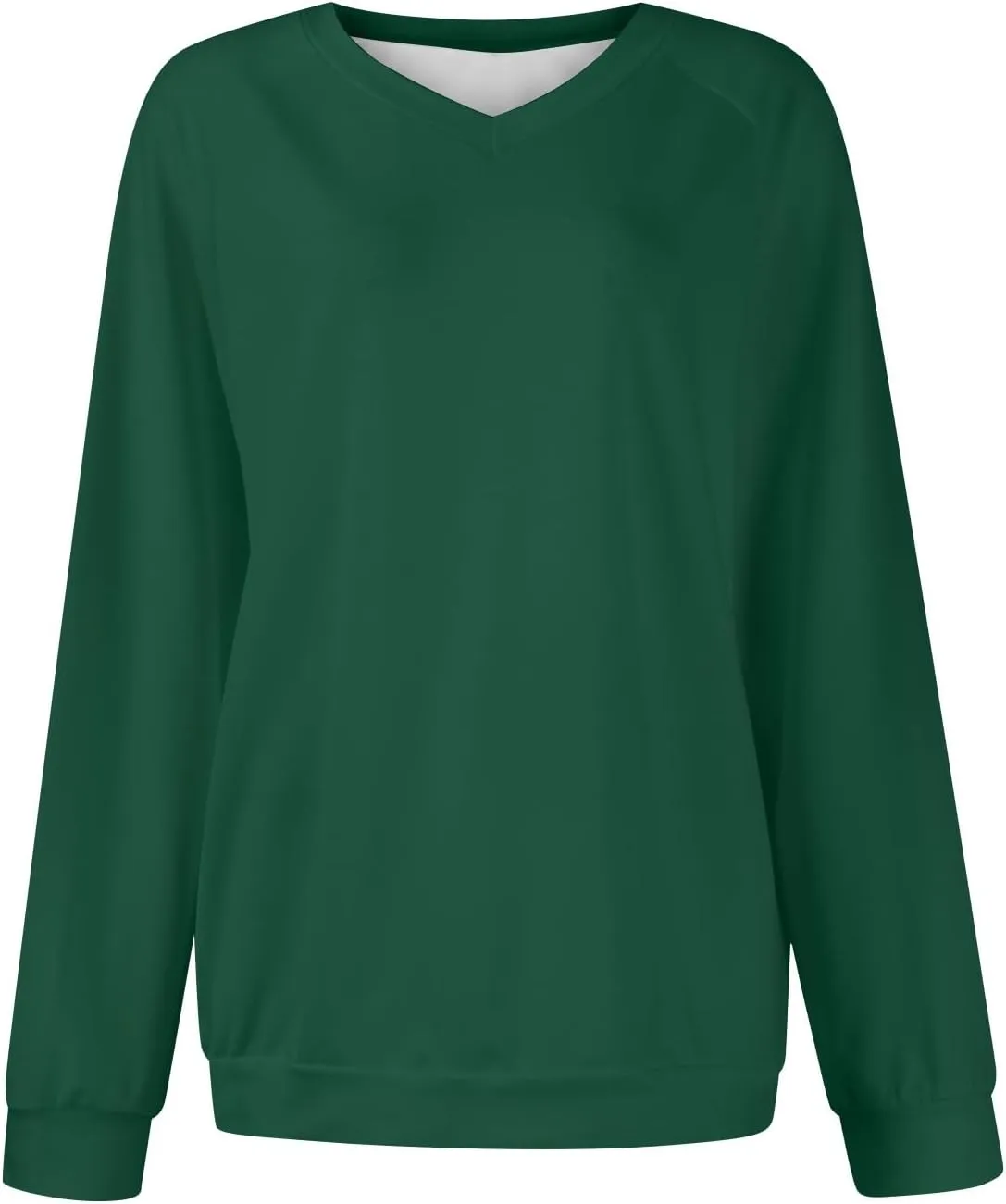Oversized V Neck Sweatshirt Women Plus Size Plain Pullover Sweatshirts Cute Teen Long Sleeve Sweat Shirts Y2k Tops