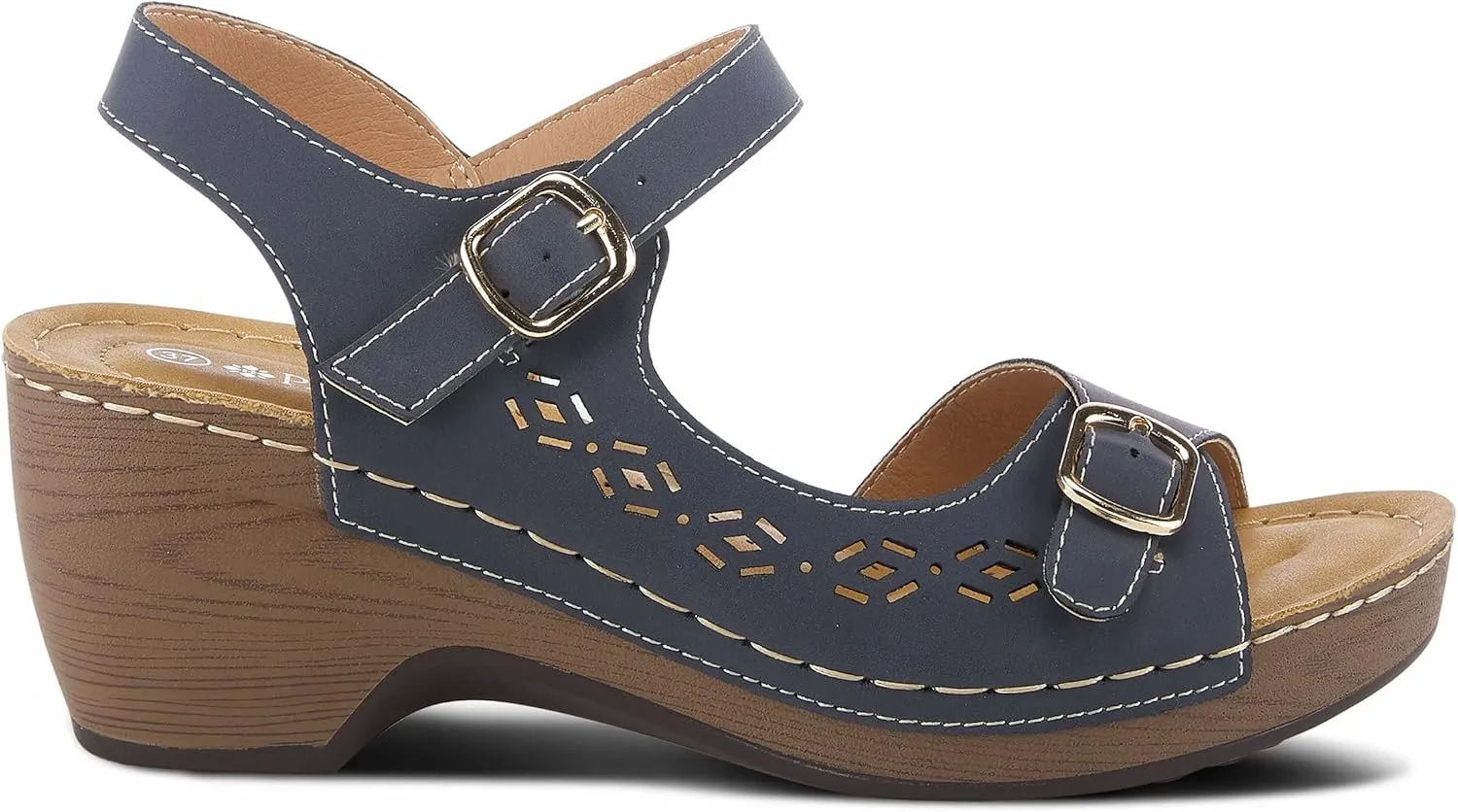 PATRIZIA Spring Step Shantay Wedge Sandals for Women - Ladies Sandals with ankle strap buckle closures - Womens Casuals Sandals for Outdoor