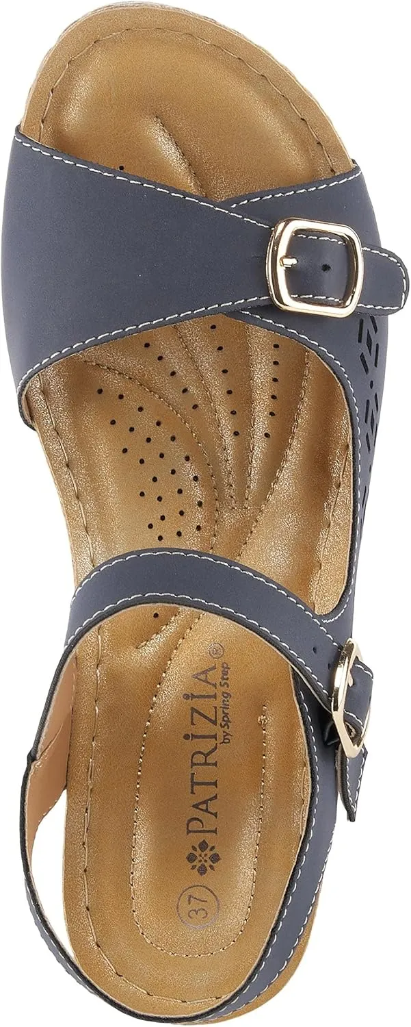 PATRIZIA Spring Step Shantay Wedge Sandals for Women - Ladies Sandals with ankle strap buckle closures - Womens Casuals Sandals for Outdoor