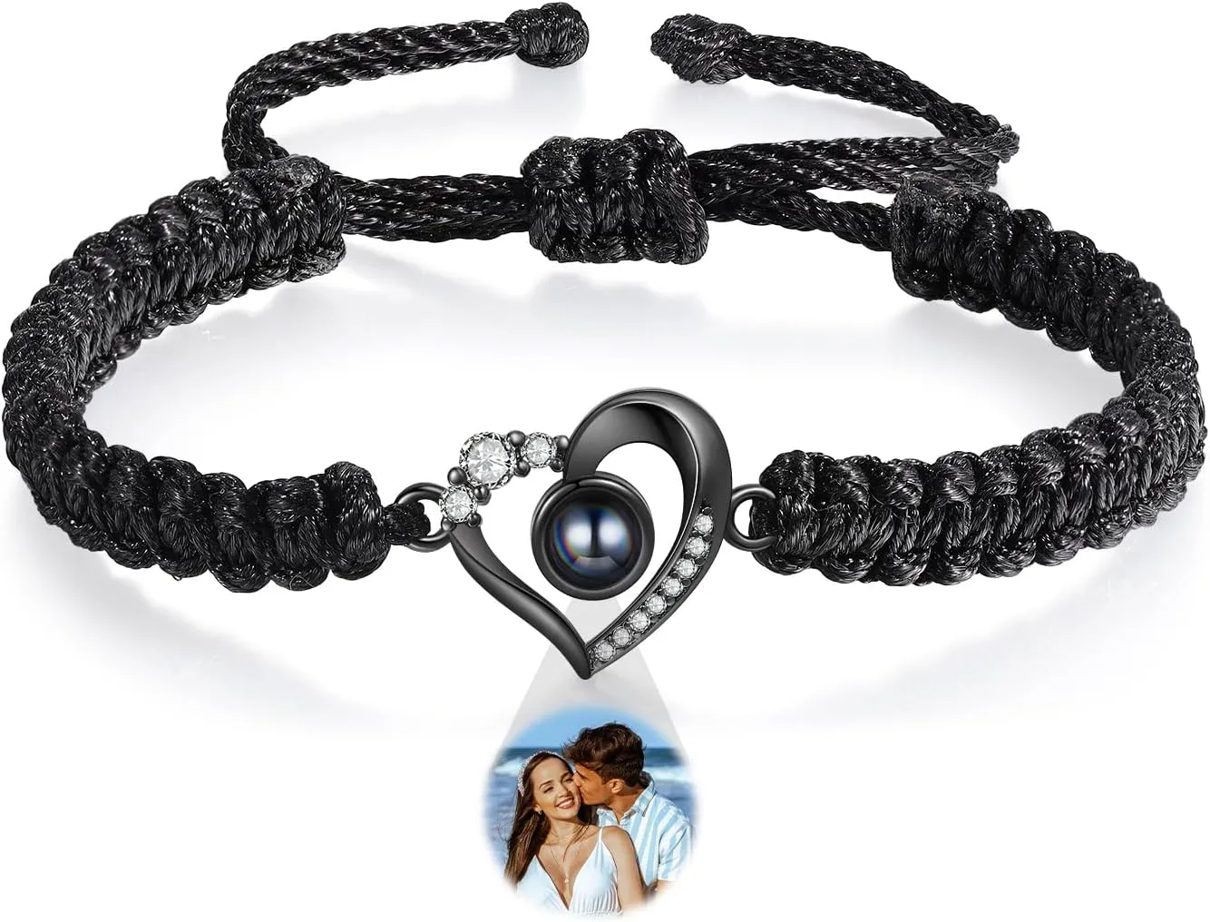 Personalized Photo Bracelets for Men Women, Custom Bracelets with Picture Inside, Projection Picture Bracelet, Memorial Gifts for Anniversary Birthday