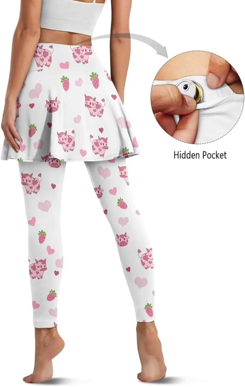 Poceacles Skirted Leggings for Women Skirted Yoga Leggings High Waisted Tennis Skirts with Leggings Yoga Running Golf Skirts
