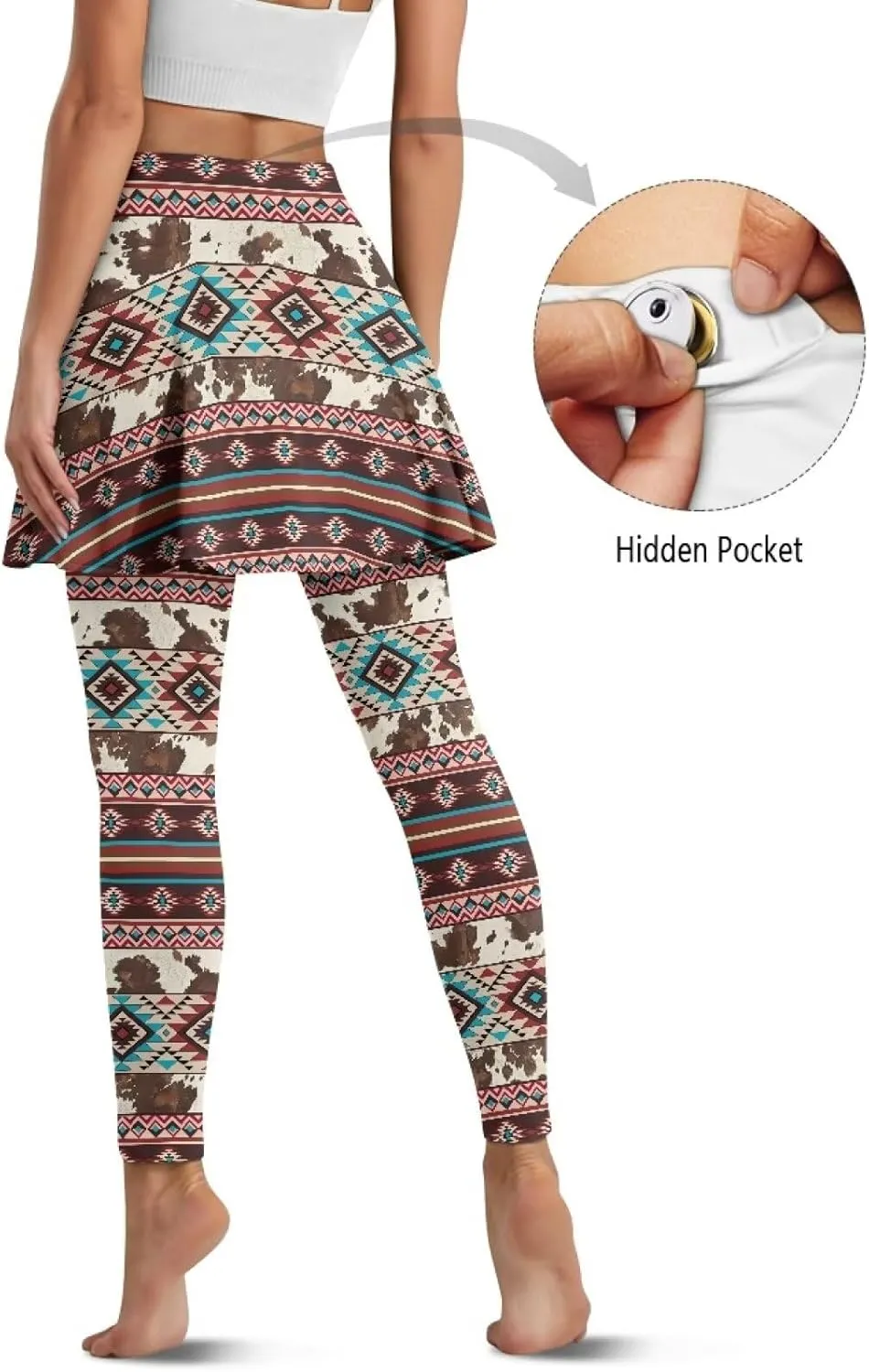 Poceacles Skirted Leggings for Women Skirted Yoga Leggings High Waisted Tennis Skirts with Leggings Yoga Running Golf Skirts