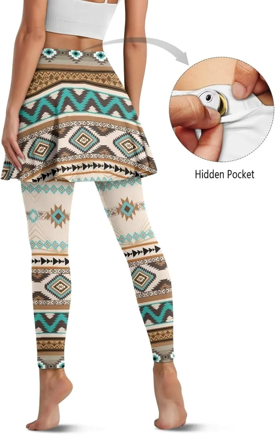 Poceacles Skirted Leggings for Women Skirted Yoga Leggings High Waisted Tennis Skirts with Leggings Yoga Running Golf Skirts