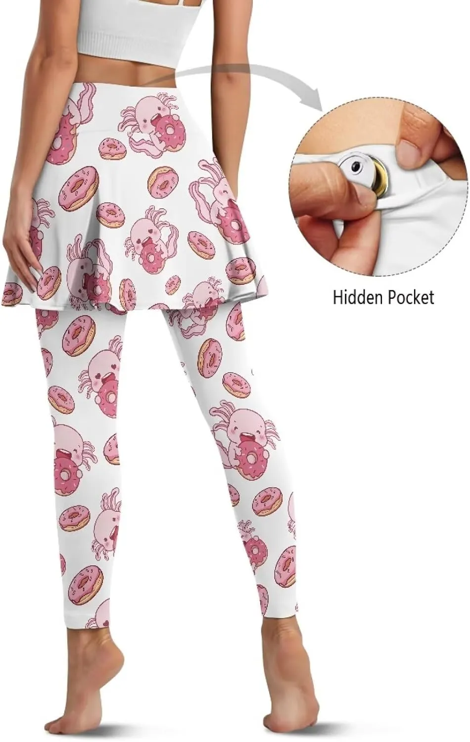 Poceacles Skirted Leggings for Women Skirted Yoga Leggings High Waisted Tennis Skirts with Leggings Yoga Running Golf Skirts