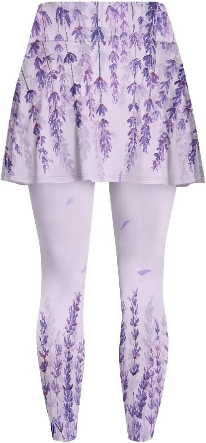 Poceacles Skirted Leggings for Women Tennis Skirted Leggings Spandex Running Golf Skirts Leggings with Mini Skirt Tights