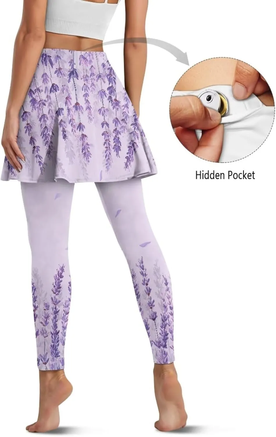 Poceacles Skirted Leggings for Women Tennis Skirted Leggings Spandex Running Golf Skirts Leggings with Mini Skirt Tights