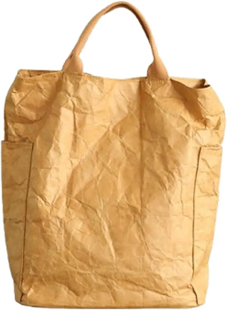 PVC Tote Bag Women Slouchy Kraft Paper Hobo Bags Satchels Crescent Shoulder Bag Crossbody Purse Top-handle Tote Handbag