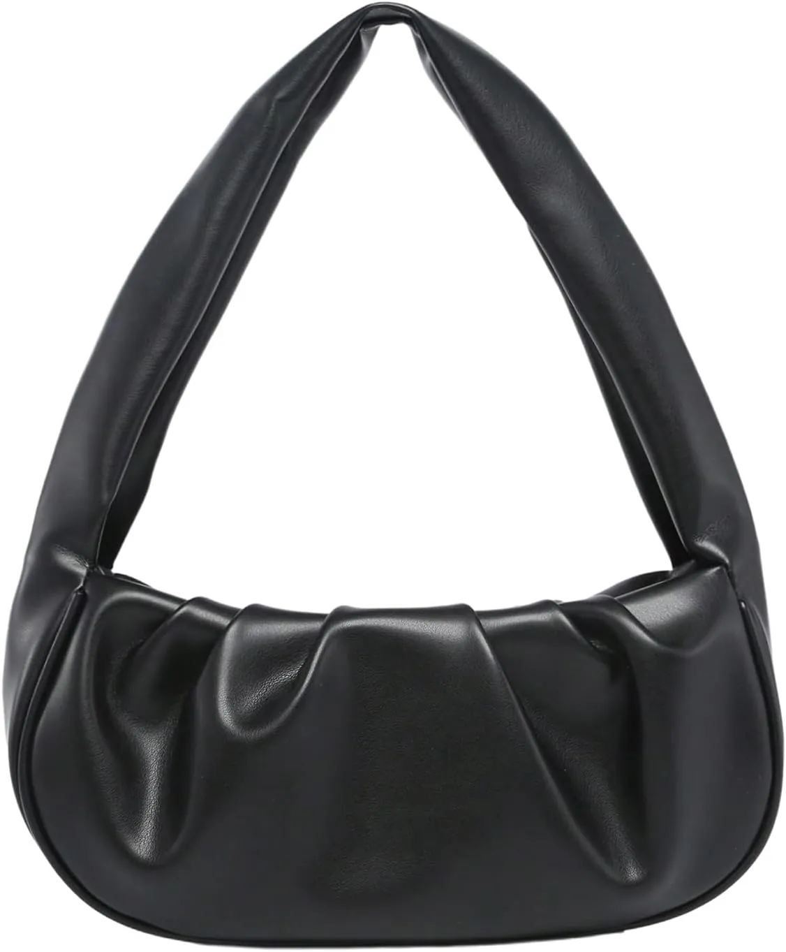 QWINEE Women's Y2K Soft Leather Shoulder Bag Trendy Ruched Hobo Bags Retro Top Handle Clutch Handbags