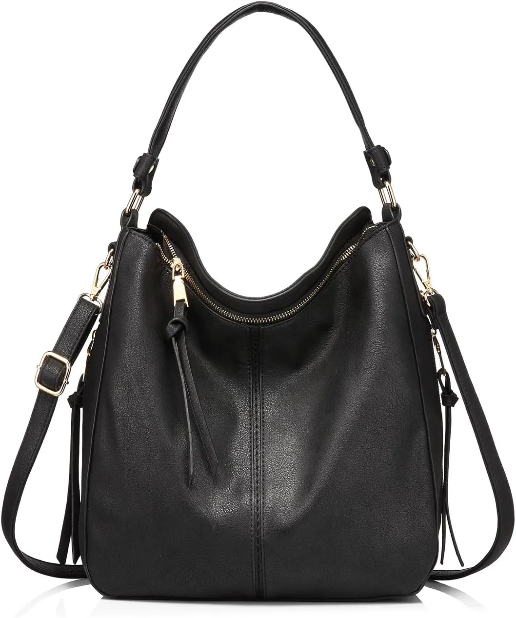 Realer Hobo Crossbody Bags for Women Designer Faux Leather Hobo Handbags Retro Large Size Shoulder Bag Bucket Purse