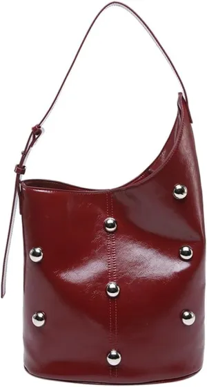 Retro Bucket Bags for Women Trendy Shoulder Handbag Ladies Designer Purses for Commuting Large-Capacity Satchels