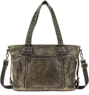 Retro Tote Handbag for Women Synthetic Leather Shoulder Bag Vintage Hobo Crossbody Purse Travel Shopper Satchel