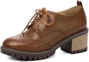 Retro Women's Middle Heel Shoes Classic Thick Heel Front Strap Design Comfortable Casual Walking Shoes for Women