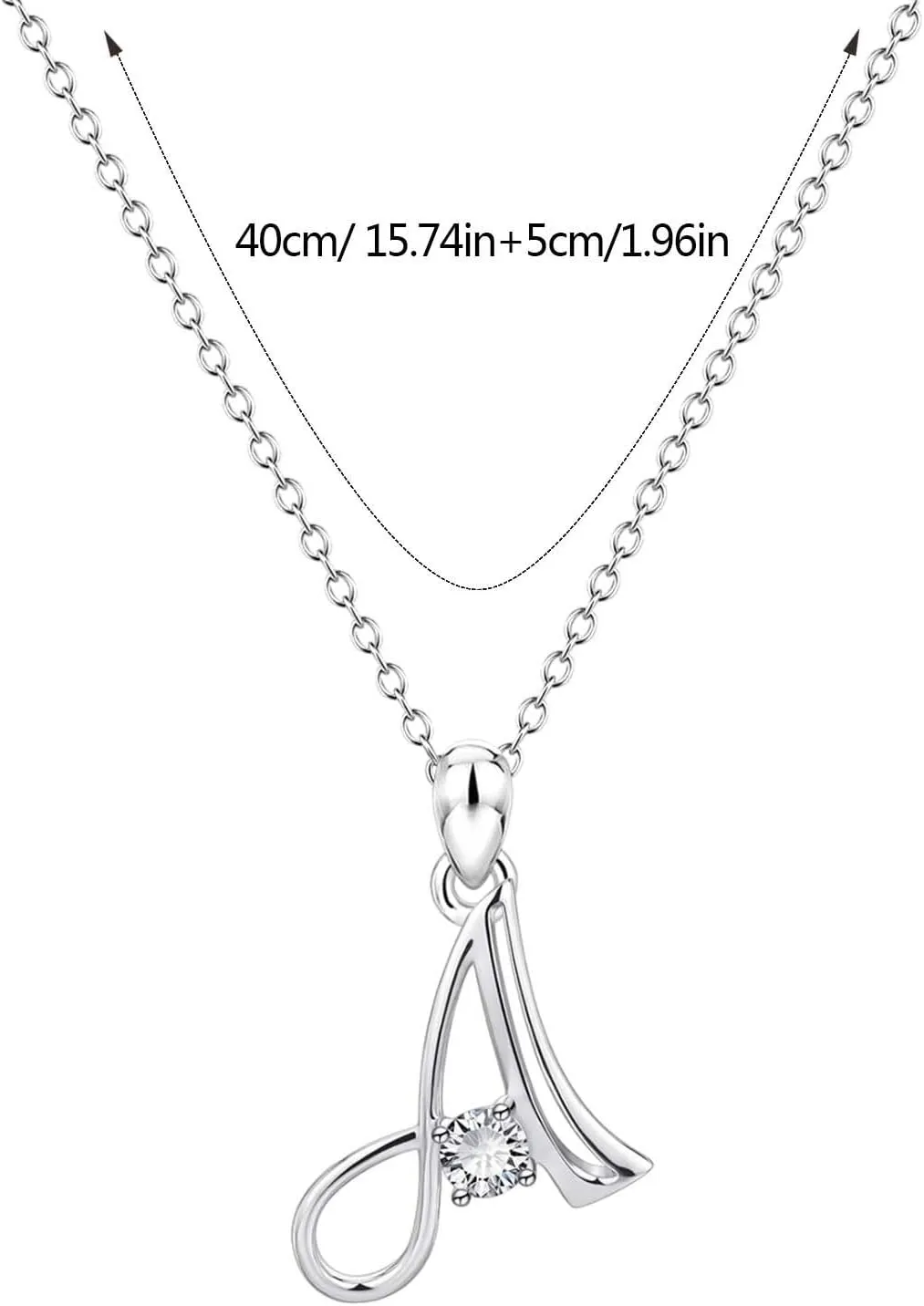 S925 Sterling Silver Initial Necklaces for Women,26 Initial Alphabet Shape Pendants Chain Elegant Letter Chokers for Mother