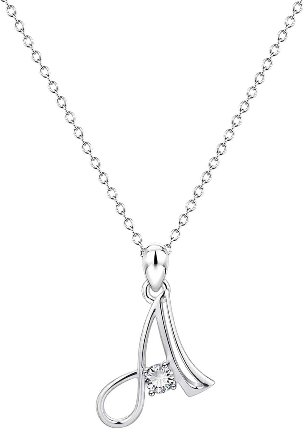 S925 Sterling Silver Initial Necklaces for Women,26 Initial Alphabet Shape Pendants Chain Elegant Letter Chokers for Mother