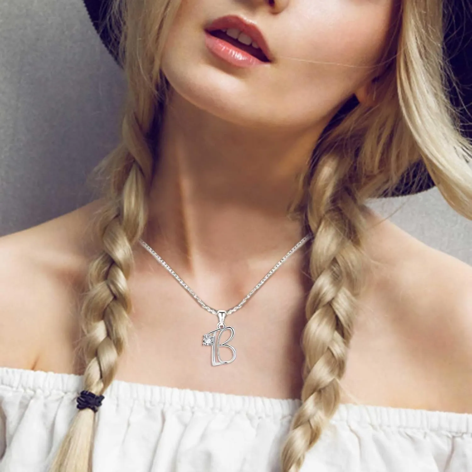 S925 Sterling Silver Initial Necklaces for Women,26 Initial Alphabet Shape Pendants Chain Elegant Letter Chokers for Mother