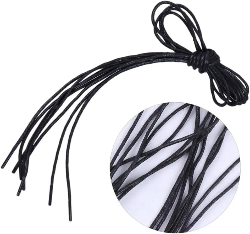 SAFIGLE Waxed Shoelace Waxed Boot Laces Elastic Shoelaces Round Shoe Laces Flat Laces Flat Boot Laces Dress Shoe